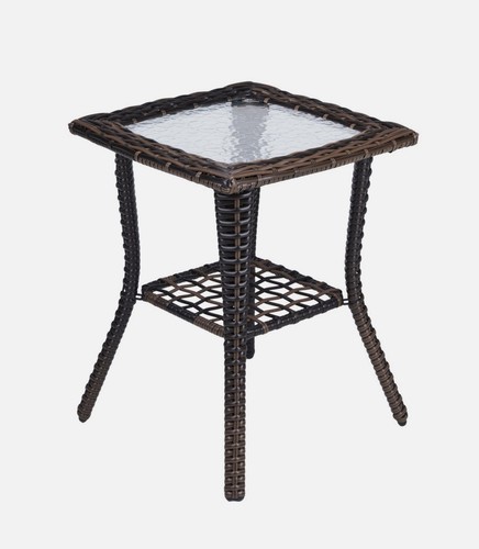 Outdoor wicker side table - side,