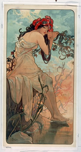 Alphonse mucha summer seasons - summer,