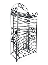 Vintage Wrought Iron Style CD Storage Tower Rack | Holds 48 CDs | Freestanding