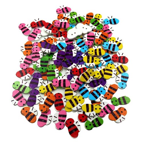 50pcs mixed bee holes wooden - bee, 2