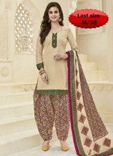 Cream Multi Colour Cotton