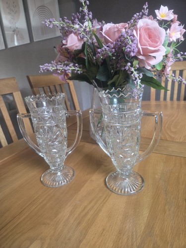 Vintage pressed glass vases