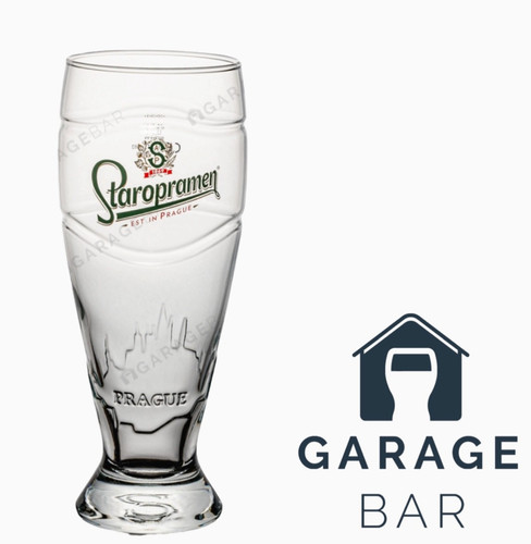 Single staropramen beer glass - beer,