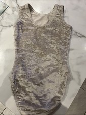 Silver Girls Crushed Velvet Style Leotard 32’’