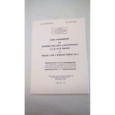 USER HANDBOOK GENERATOR LIGHTWEIGHT 3/.1/2 KVA ONAN, 13956