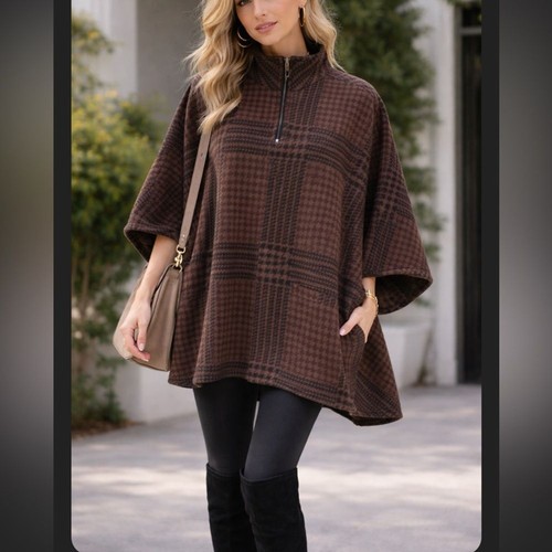 Rachel roy plaid poncho cape - plaid,