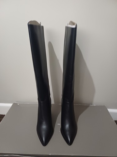 Real leather black knee - black,