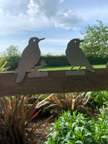 Bird steel garden fence topper - bird,
