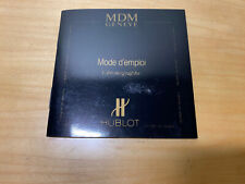 Booklet - MDM Geneve - Hublot - Chronograph Manual