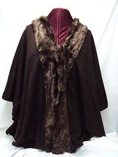 Womens Poncho Ladies Faux Fur