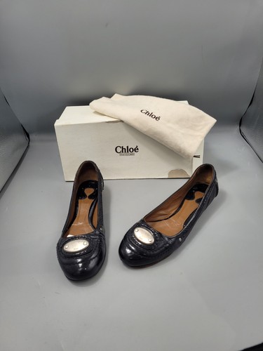 Chloé black leather ballet - black,