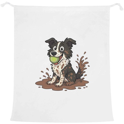 Muddy border collie laundry - 'muddy,