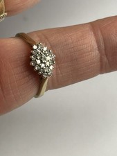 Superb Ladies Gift! Solid 9ct Gold 1/4 carat diamond ring Sz Q.5 Engagement?