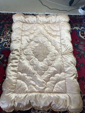 Mid Century Peach Satin  Glamour Feather Fill Eiderdown 64x43” The Durrells Tv