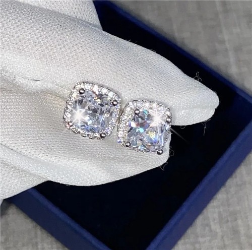 Earrings square stud large - earrings,