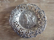 SUPERB VICTORIAN ANTIQUE STERLING SILVER  DISH / TRAY DATES C1872