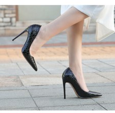 Stone pattern woman Classy High Heels Checkered Plain Red Bottoms Stiletto shoes