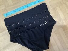 Vintage 00s Black Knickers Briefs Holy Goth Gym Jersey. Size S Mid Rise Low Leg.