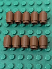 LEGO BRICK 1x1 ROUND WITH OPEN STUD - REDDISH BROWN PACK OF 10 / PN 3062b 10182