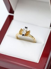 Vintage 18ct Yellow Gold Inline Spinel & Diamond Statement Ladies Ring Size N