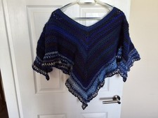 poncho, homemade crochet, in