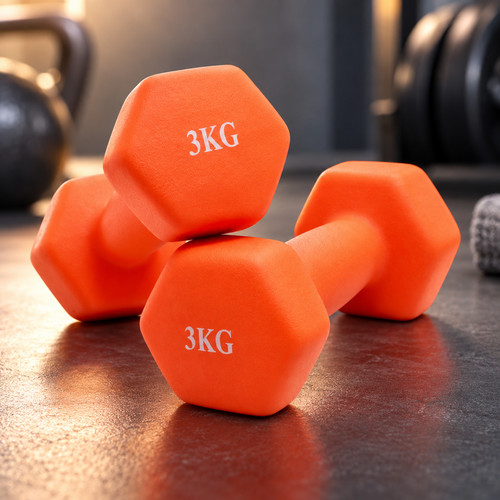 3kg neoprene dumbbells pair - 3kg,