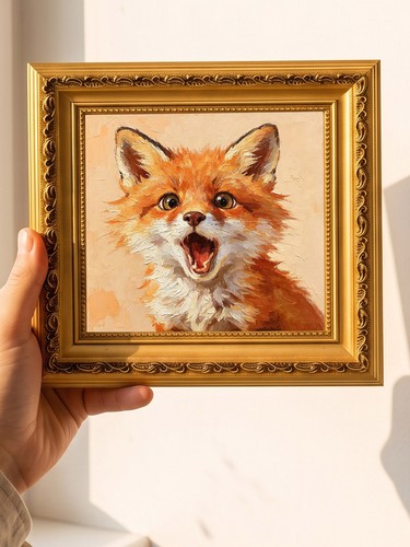 Fox cub cheerful wildlife - fox,