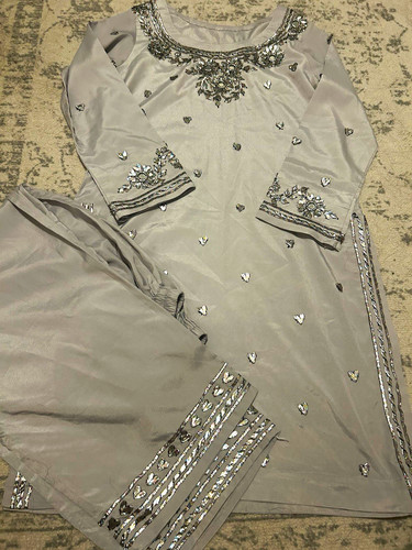 Girls silver embroidered - silver,