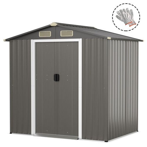 Galvanised steel shed 6x4 - steel, ft