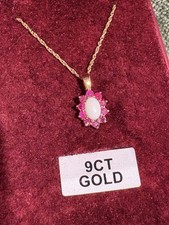 9ct Gold Ruby And Opal Pendant