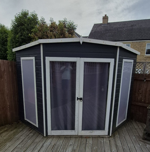Wooden pentagon summerhouse - wooden,