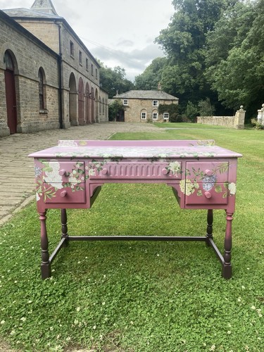 Vintage decoupage desk - decoupage,