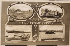 Felixstowe Ferry multiview postcard Martello Tower Manor River Deben. 1930s