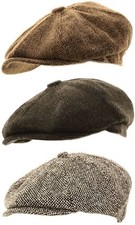 Mens Baker Boy Cap Herringbone