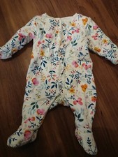 Baby Girls Mothercare Padded Sleepsuit Up To 1 Month 10lbs