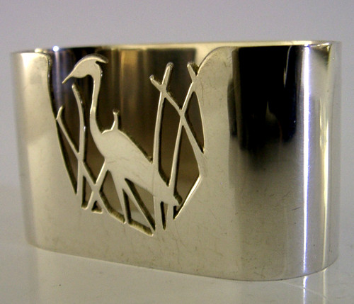 Sterling silver heron bird - sterling,