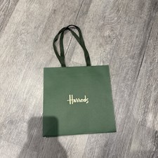 HARRODS green Gift Bag - Small - Square - 25.5 x 25 x 19.5 cm