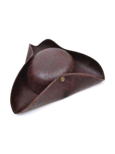 Brown tricorn pirate hat - brown,