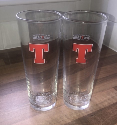 Tennents pint glasses old - 2x,
