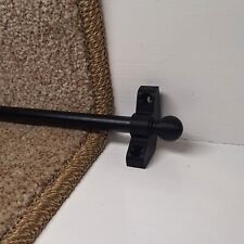 13 x 90cm Black Stair Rods - Round Finals Design - Carpet Runner Rod - 13 Pack
