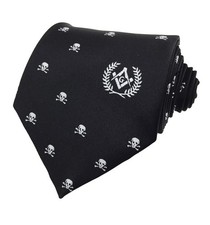 Masonic Regalia Freemason Tie with Skull bone and Square Comapass NT028