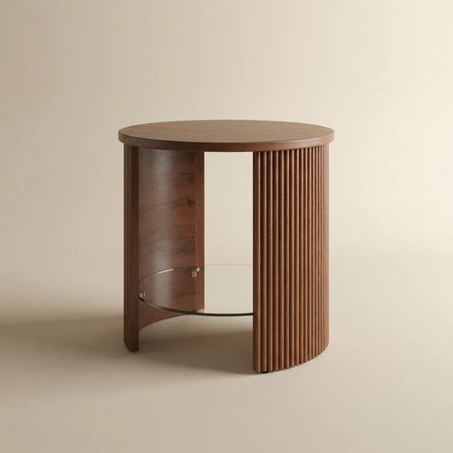 Roma walnut fluted side - side, table
