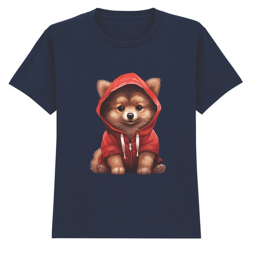 Pomeranian puppy red hoodie - red,