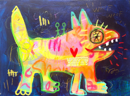 Abstract dog painting - abstract,