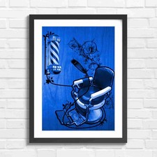 Retro barber chair and pole - barber,