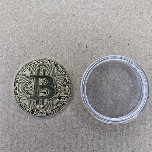 Gold plated bitcoin - gold,