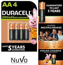 Duracell AA 2500 mAh Rechargeable Batteries Ultra High Power Duralock LR6 HR6