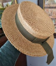 Lady Bennett Memorial C of E School schoolgirl's Original 1970s Boater Straw Hat