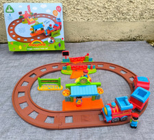 Happyland Track And Train Station Set Battery Operated Train with Figures Bundle