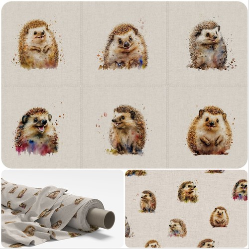 Happy hedgehogs cushion panels - hedgehogs,
